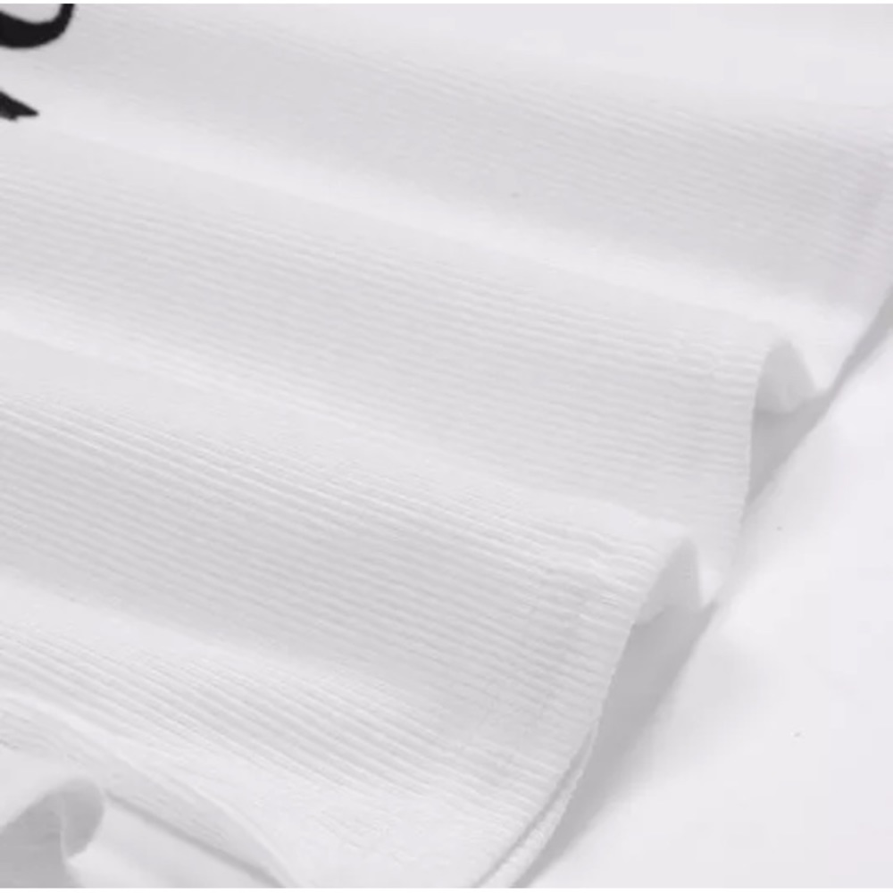 V-Neck Boat Neck White Long Sleeve Relax Shirt - Picture 4 of 4